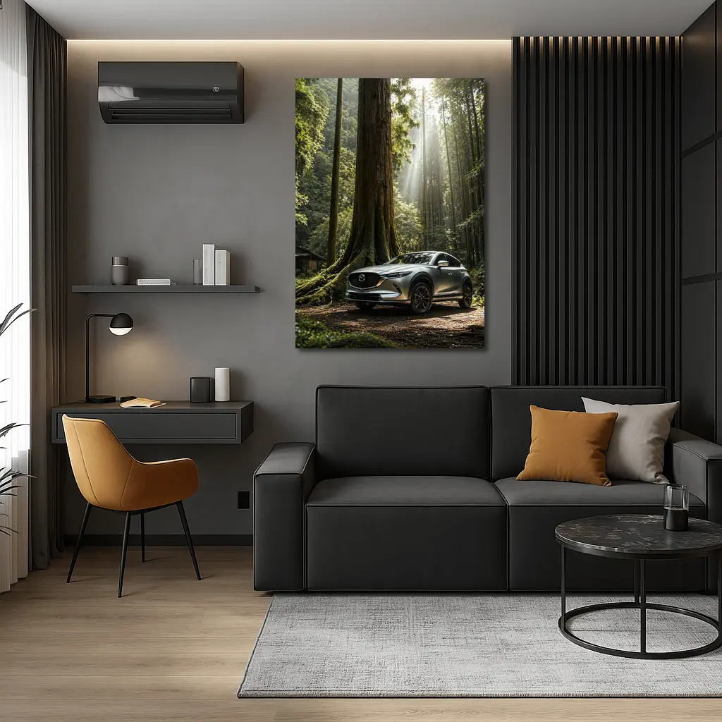 Mazda CX Silver SUV Forest Setting – Wall Art