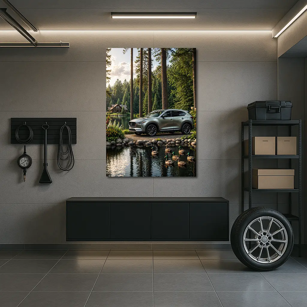 Mazda CX-9 Parked By Forest Lake – Wall Art
