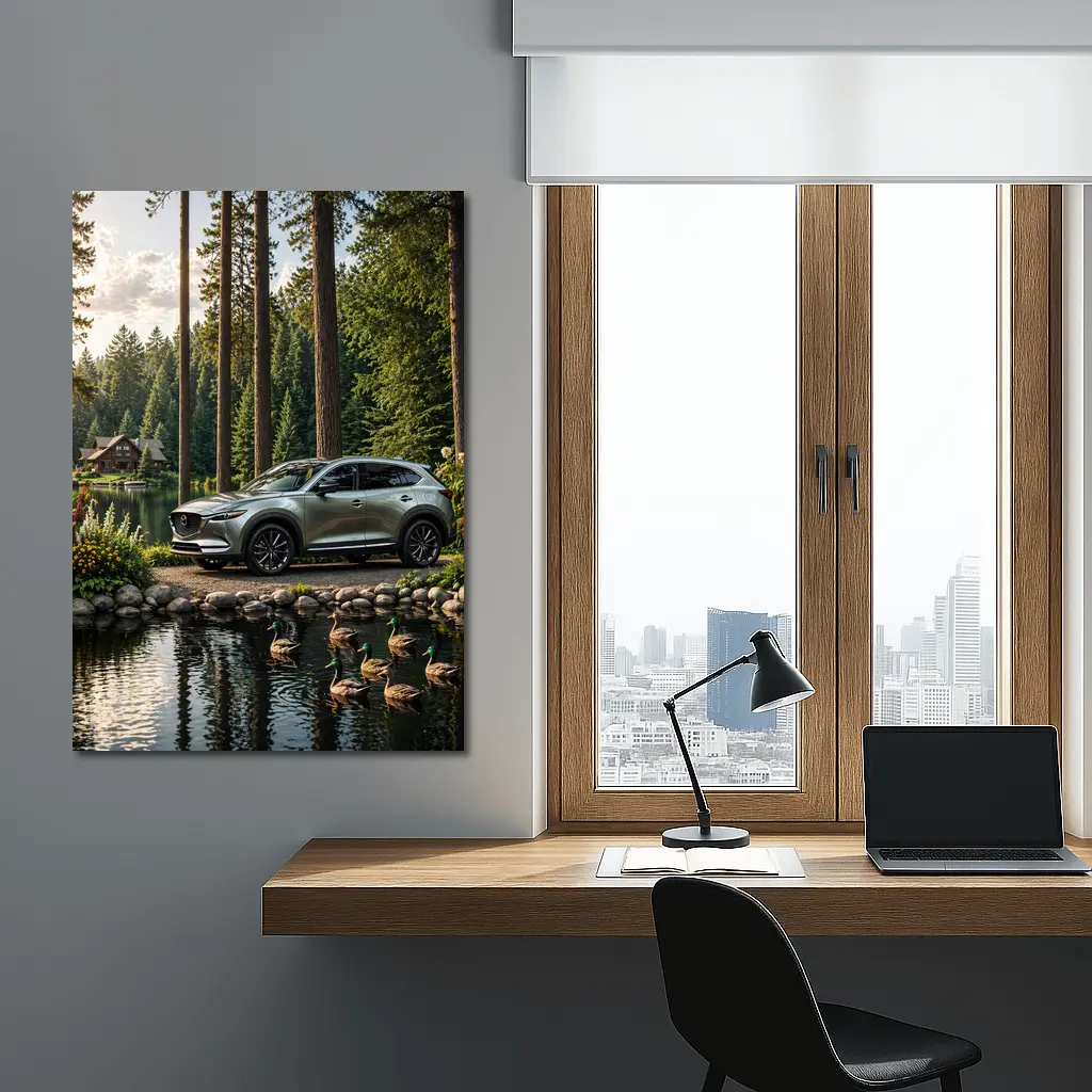 Mazda CX-9 Parked By Forest Lake – Wall Art
