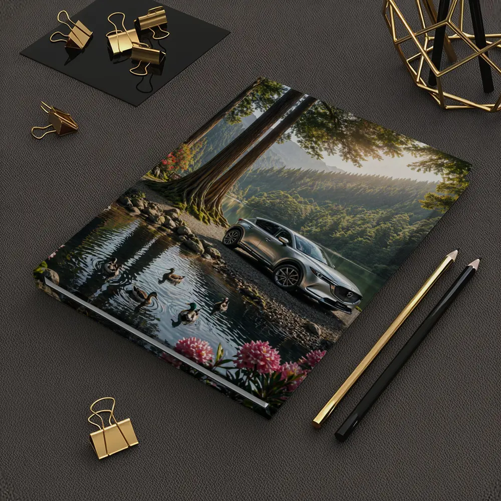 Mazda CX5 Parked By Forest Mountain Lake – Notebooks