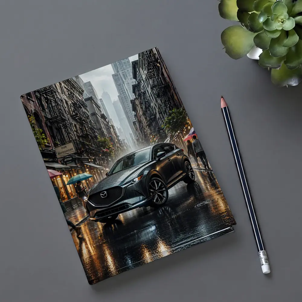 Mazda CX-9 Rainy City Street Scene – Notebooks