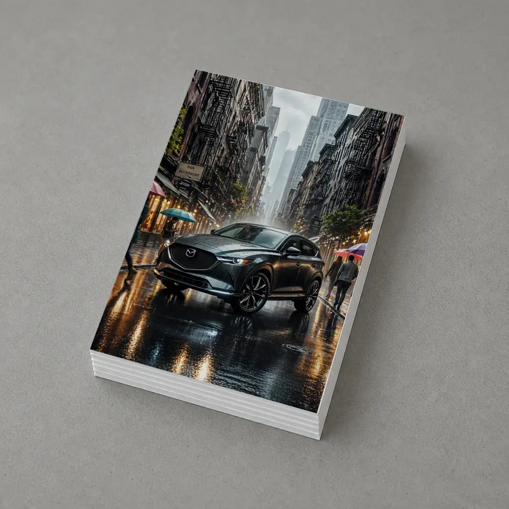 Mazda CX-9 Rainy City Street Scene – Postcards
