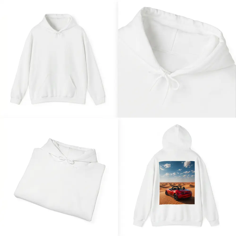 Mazda MX5 Red Convertible Desert Dunes – Hoodies