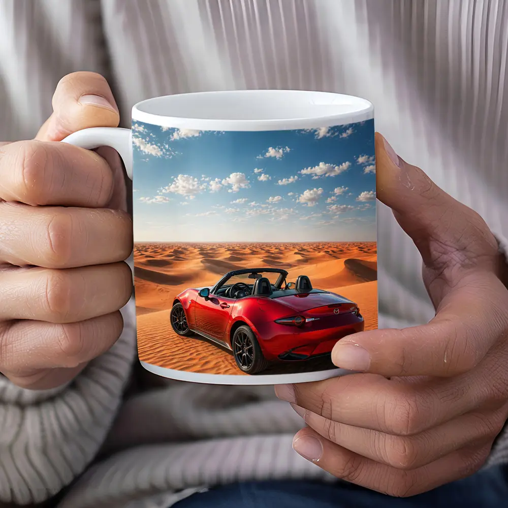 Mazda MX5 Red Convertible Desert Dunes – Mugs