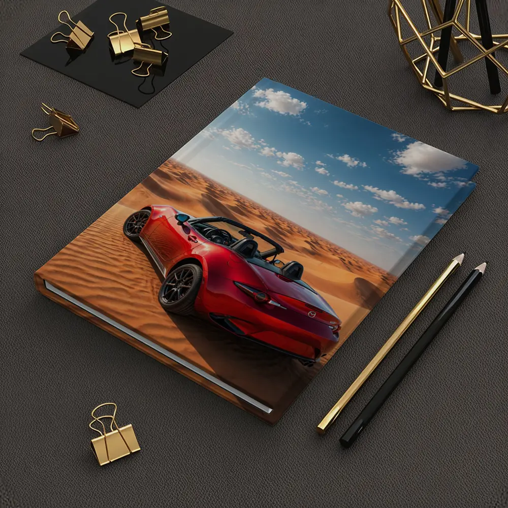 Mazda MX5 Red Convertible Desert Dunes – Notebooks