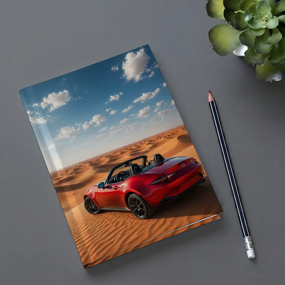 Mazda MX5 Red Convertible Desert Dunes – Notebooks