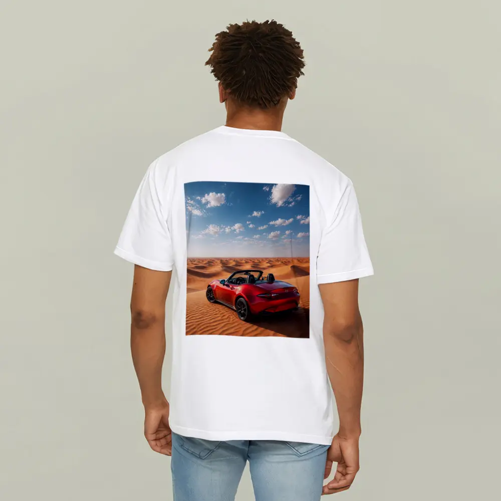 Mazda MX5 Red Convertible Desert Dunes – T-Shirts