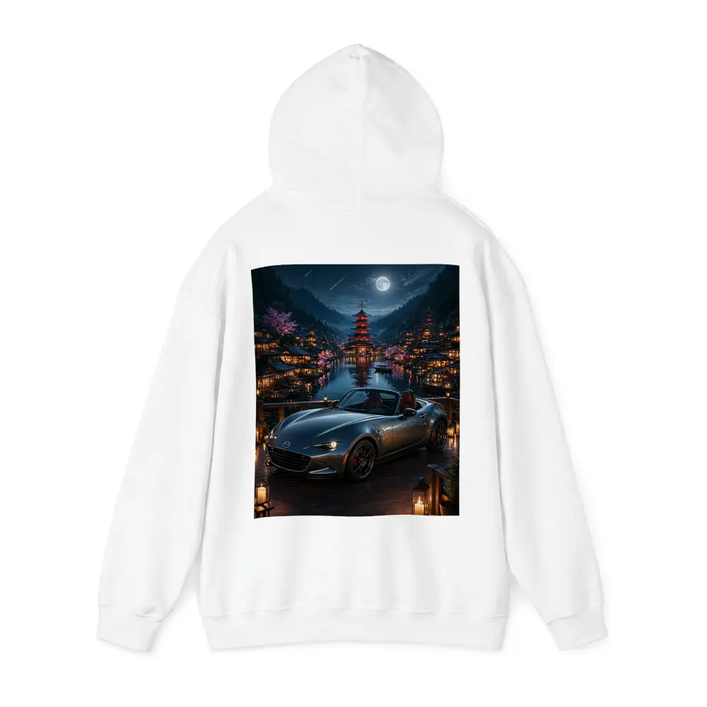 Mazda MX5 Miata Japanese Pagoda Night Scene – Hoodies