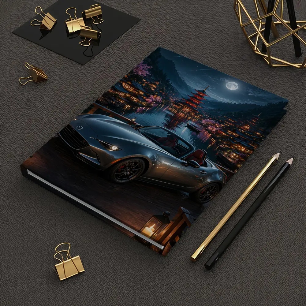 Mazda MX5 Miata Japanese Pagoda Night Scene – Notebooks