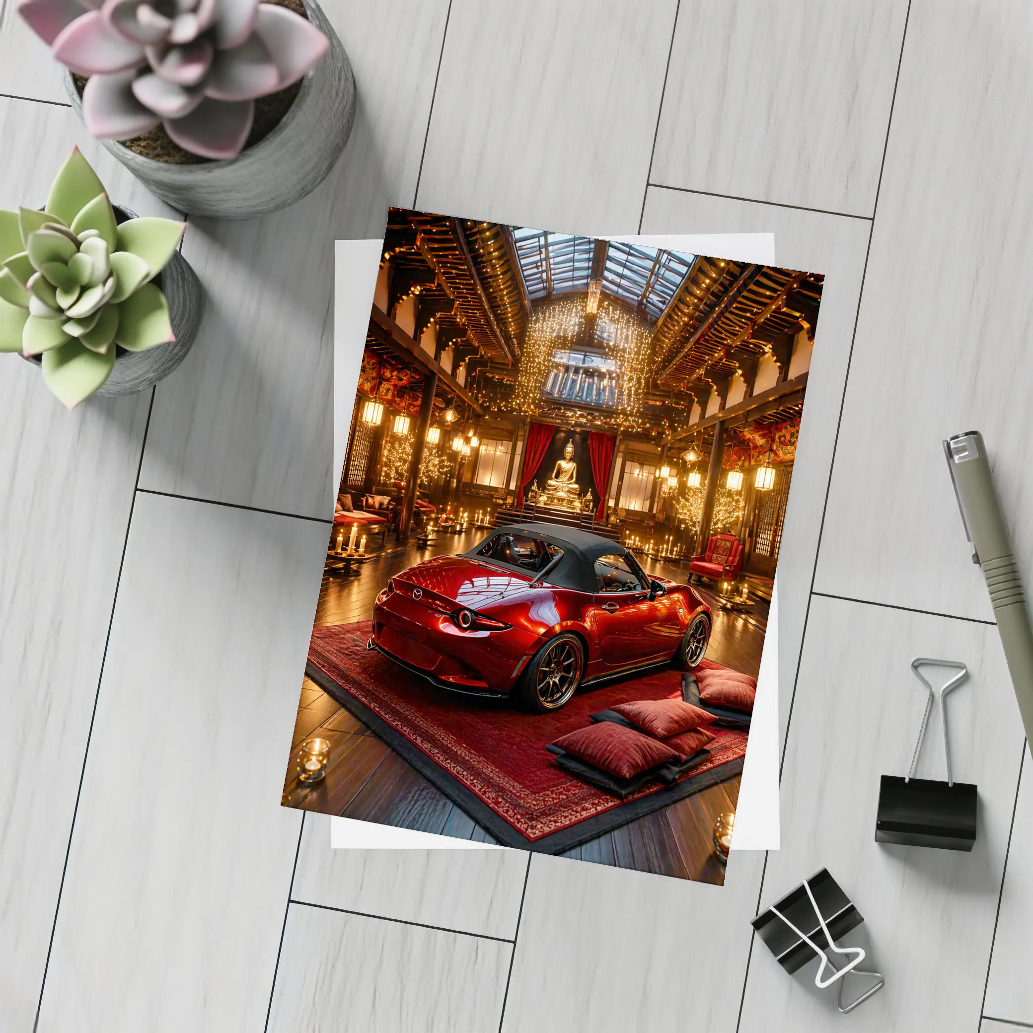 Mazda MX-5 Miata Red Temple Interior – Postcards