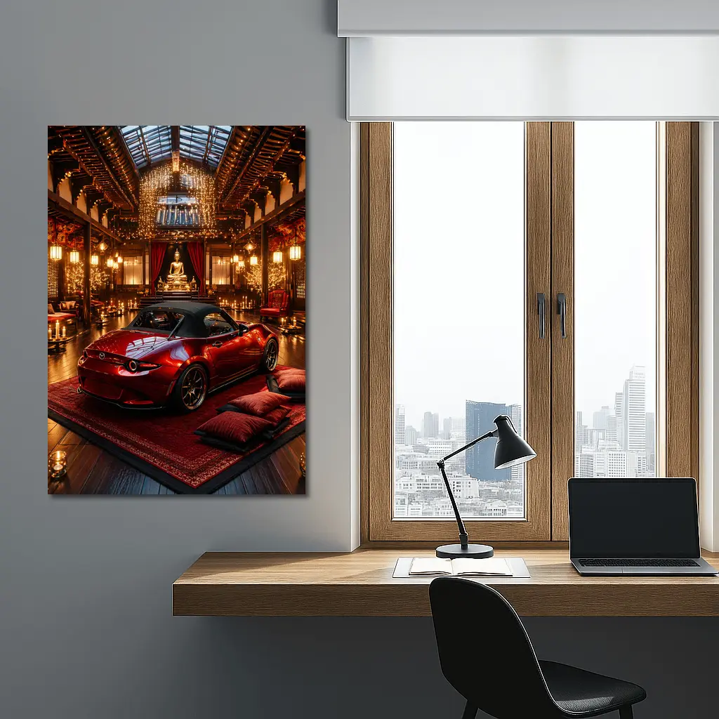 Mazda MX-5 Miata Red Temple Interior – Wall Art