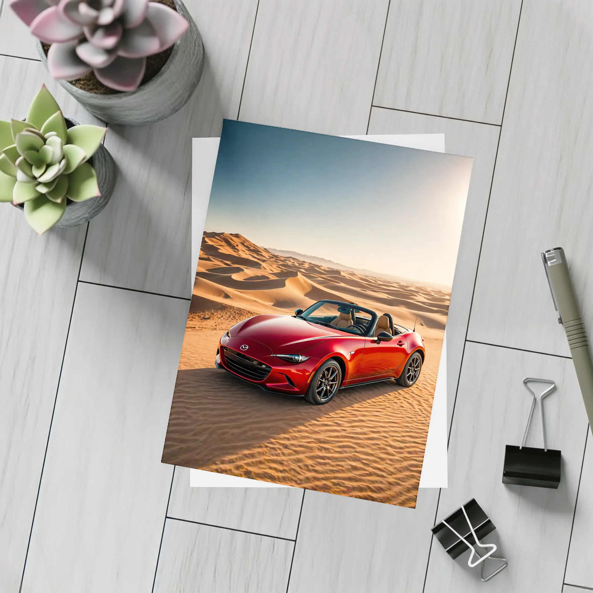 Mazda MX-5 Miata Red Desert Dunes – Postcards