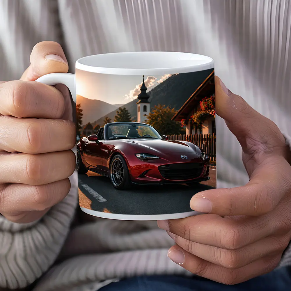 Mazda MX5 Miata Red Alpine Village Road – Mugs