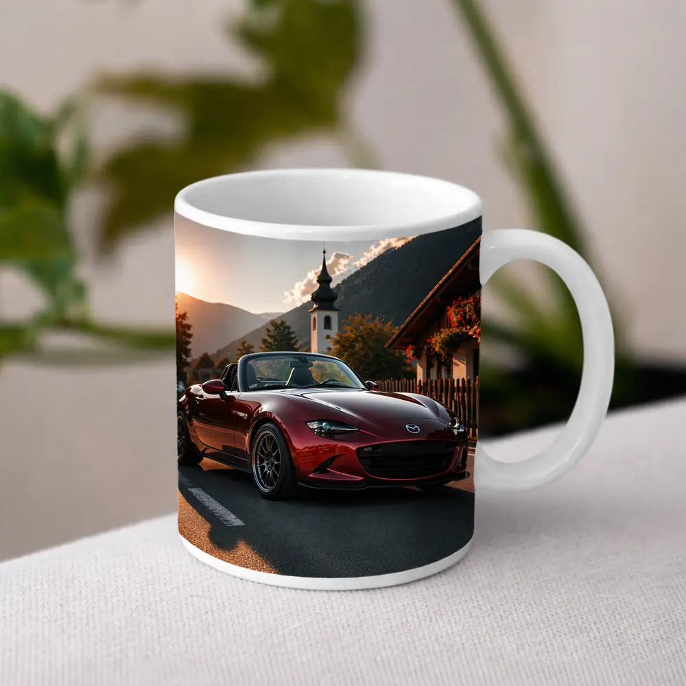 Mazda MX5 Miata Red Alpine Village Road – Mugs