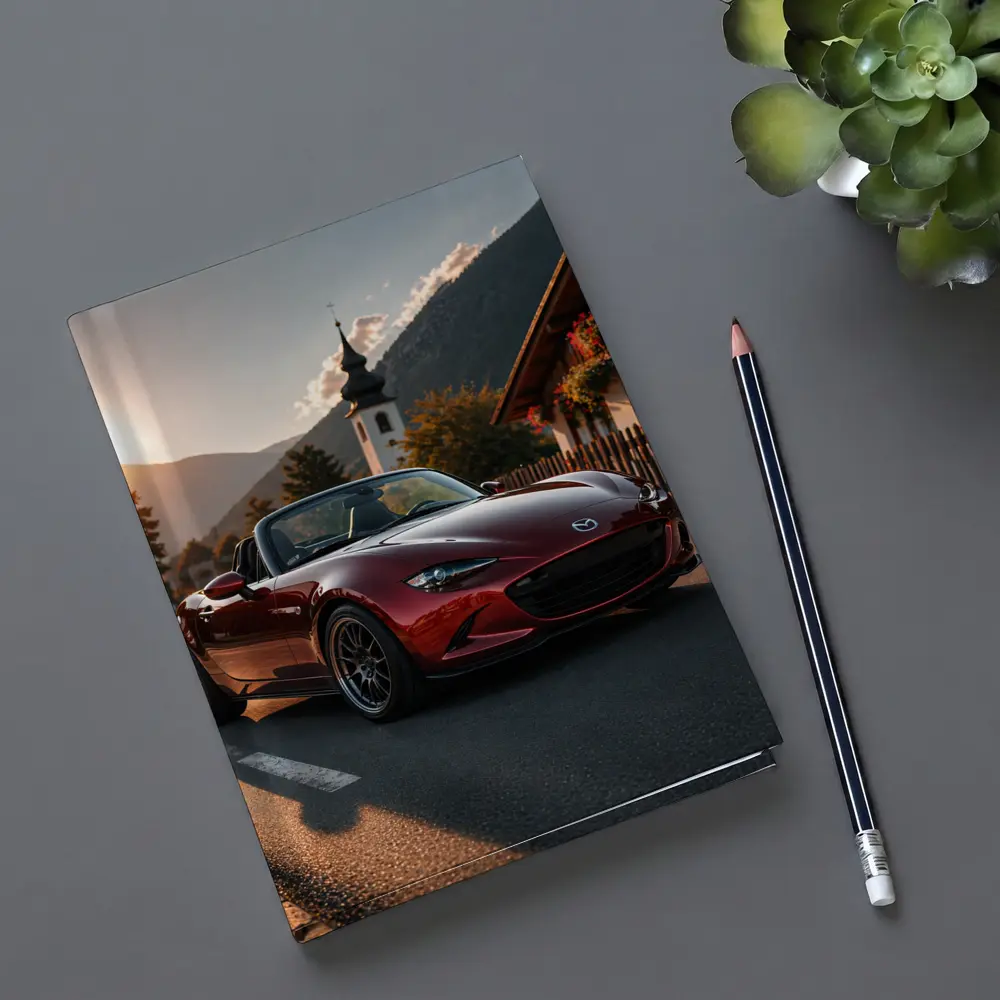 Mazda MX5 Miata Red Alpine Village Road – Notebooks