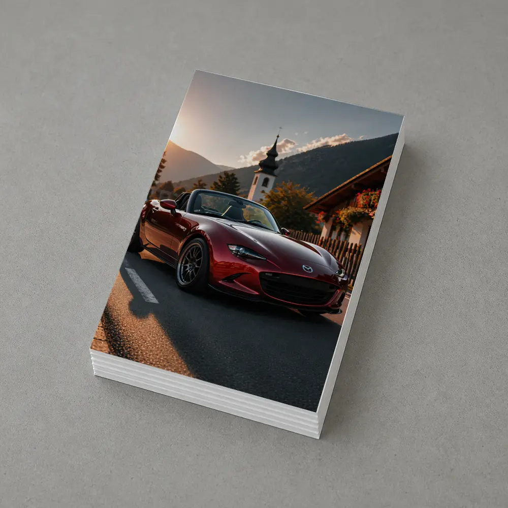 Mazda MX5 Miata Red Alpine Village Road – Postcards