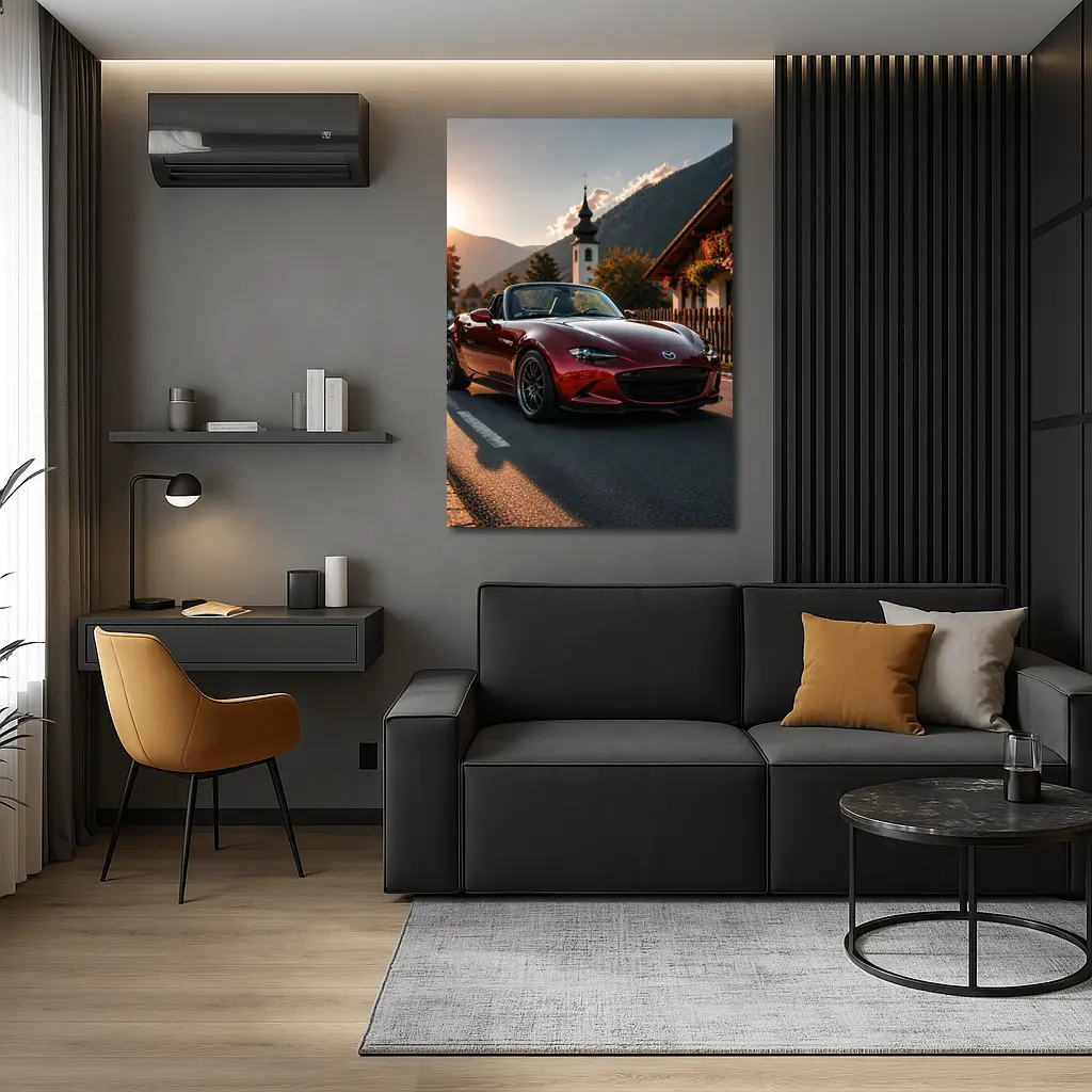 Mazda MX5 Miata Red Alpine Village Road – Wall Art