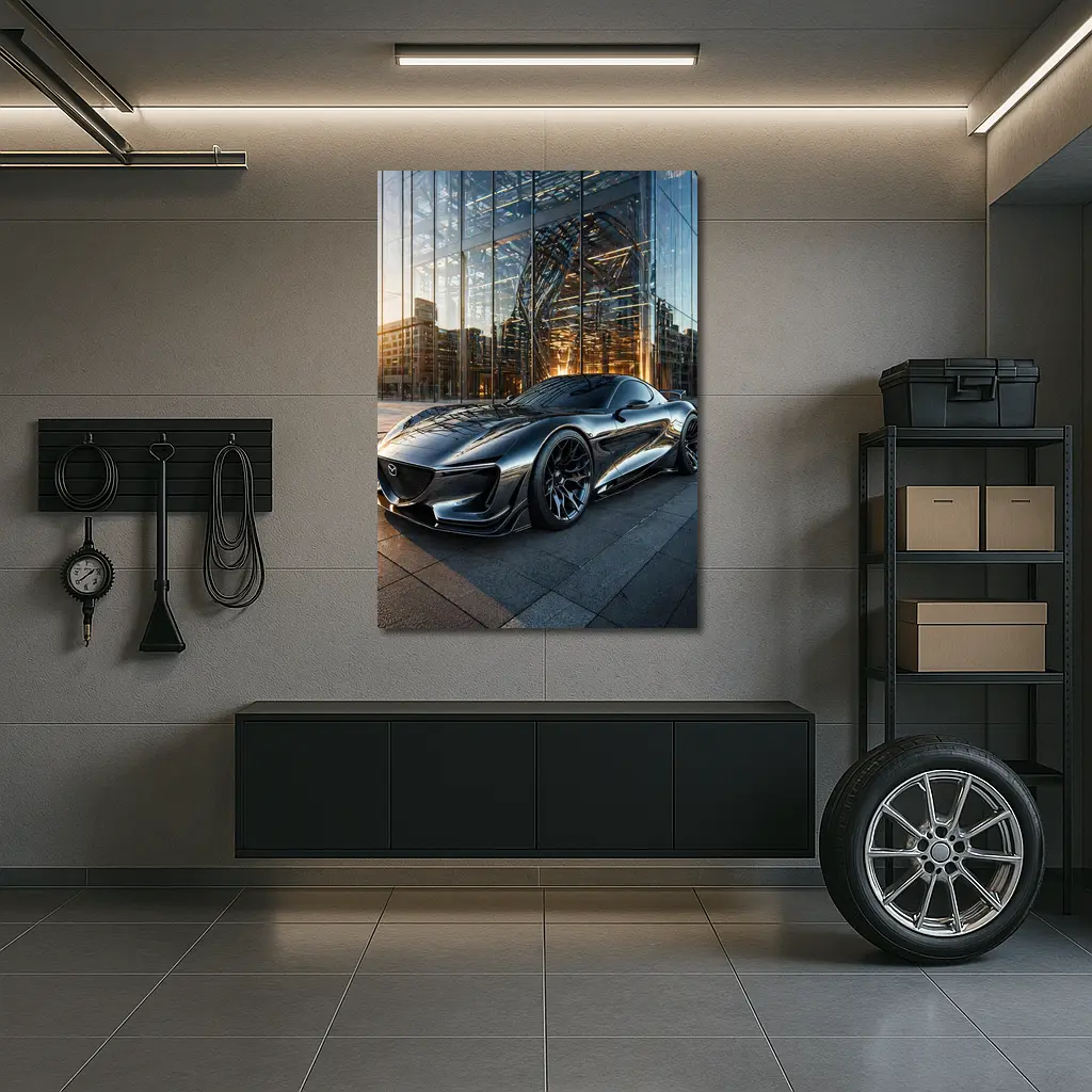 Mazda RX8 Future Design Glass Building – Wall Art