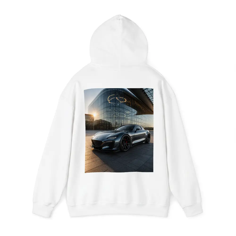 Mazda RX8 Gray Sports Car Glass Building – Hoodies