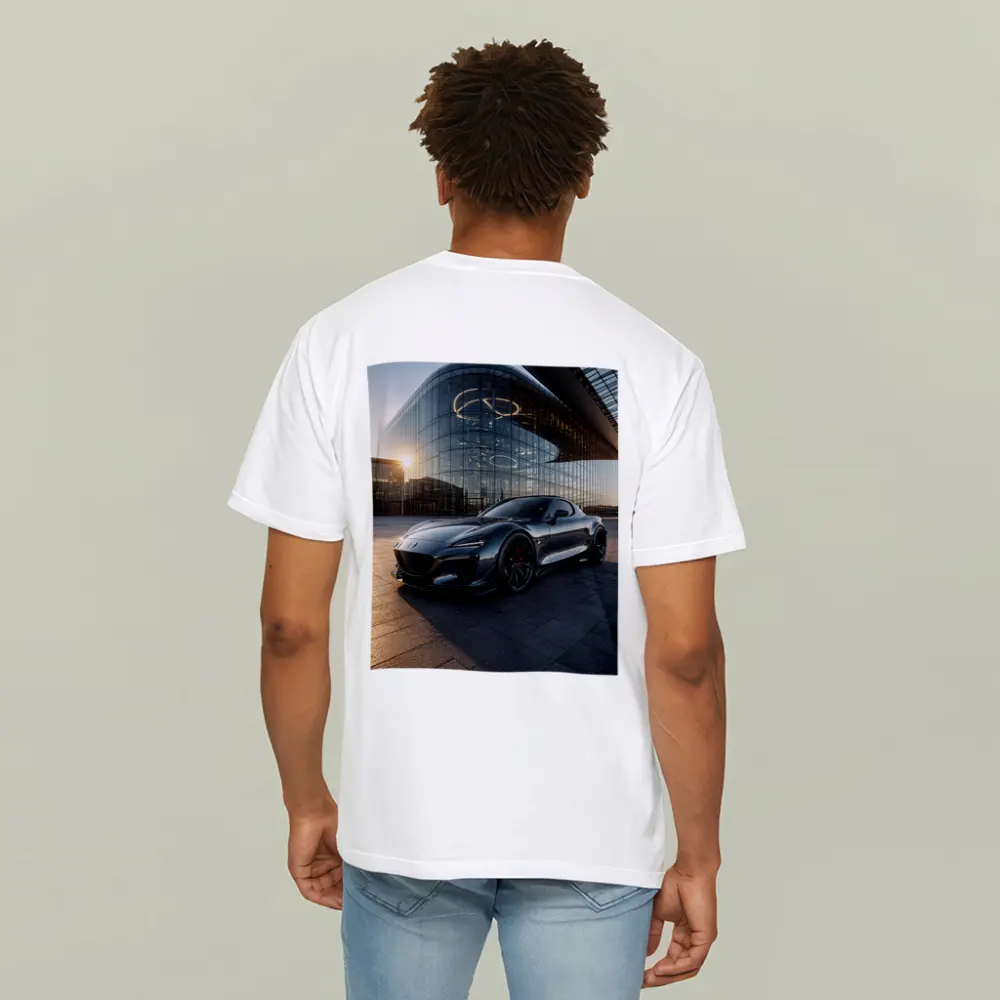 Mazda RX8 Gray Sports Car Glass Building – T-Shirts