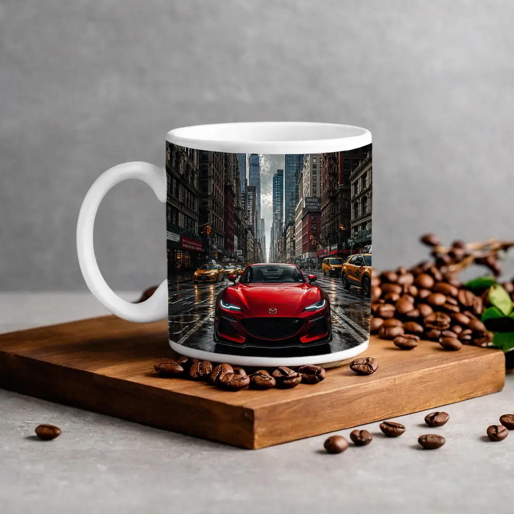 Mazda RX8 Red Car New York Street – Mugs