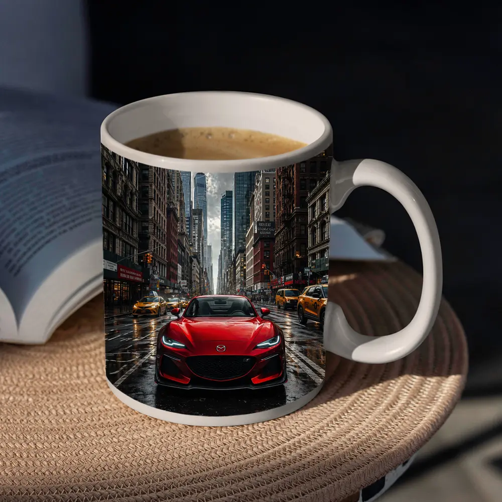 Mazda RX8 Red Car New York Street – Mugs