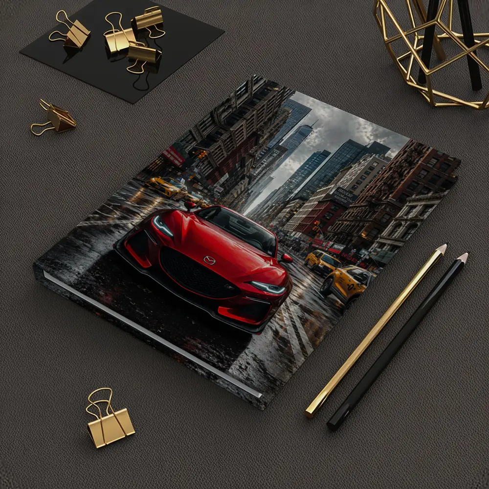 Mazda RX8 Red Car New York Street – Notebooks