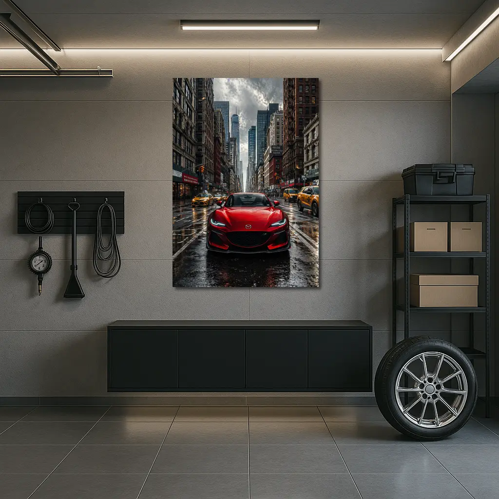Mazda RX8 Red Car New York Street – Wall Art