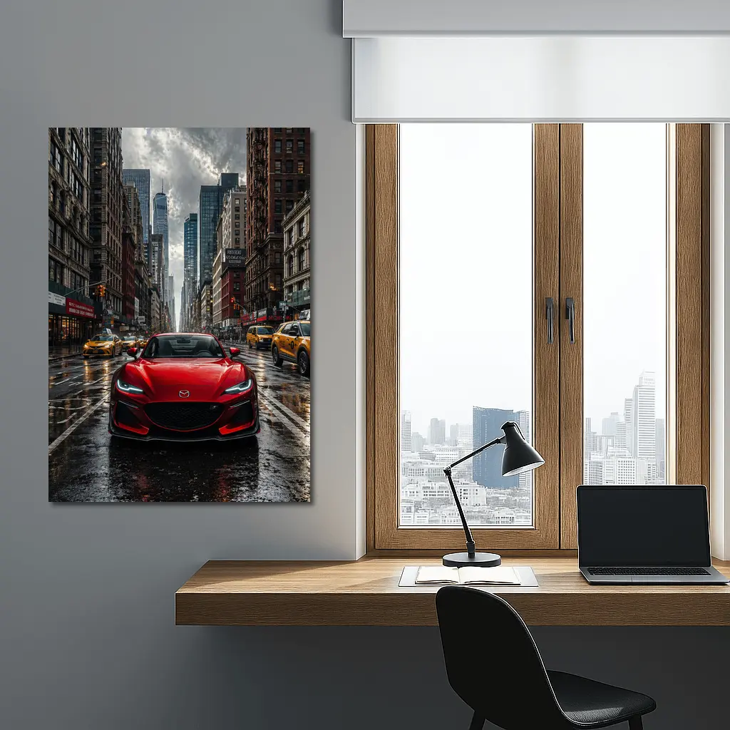 Mazda RX8 Red Car New York Street – Wall Art