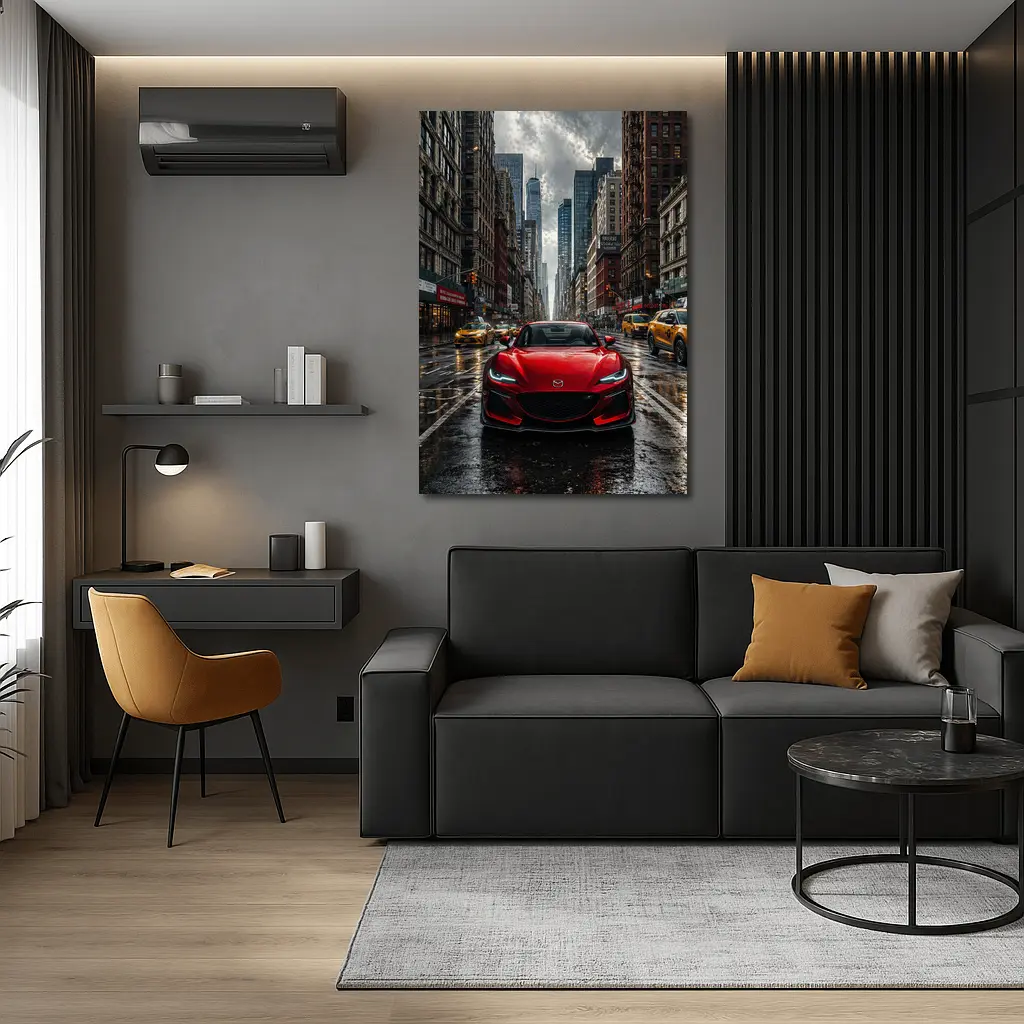 Mazda RX8 Red Car New York Street – Wall Art