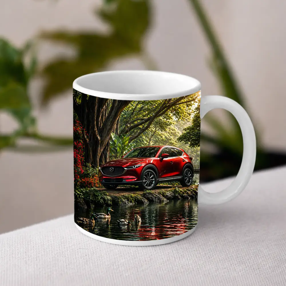 Mazda CX5 Red SUV By River – Mugs