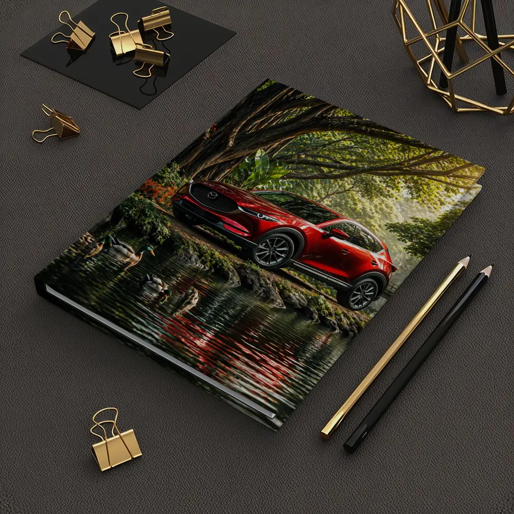 Mazda CX5 Red SUV By River – Notebooks