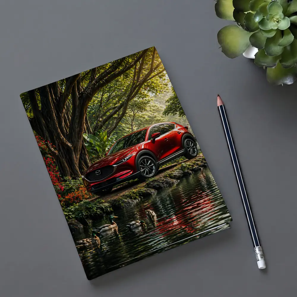 Mazda CX5 Red SUV By River – Notebooks