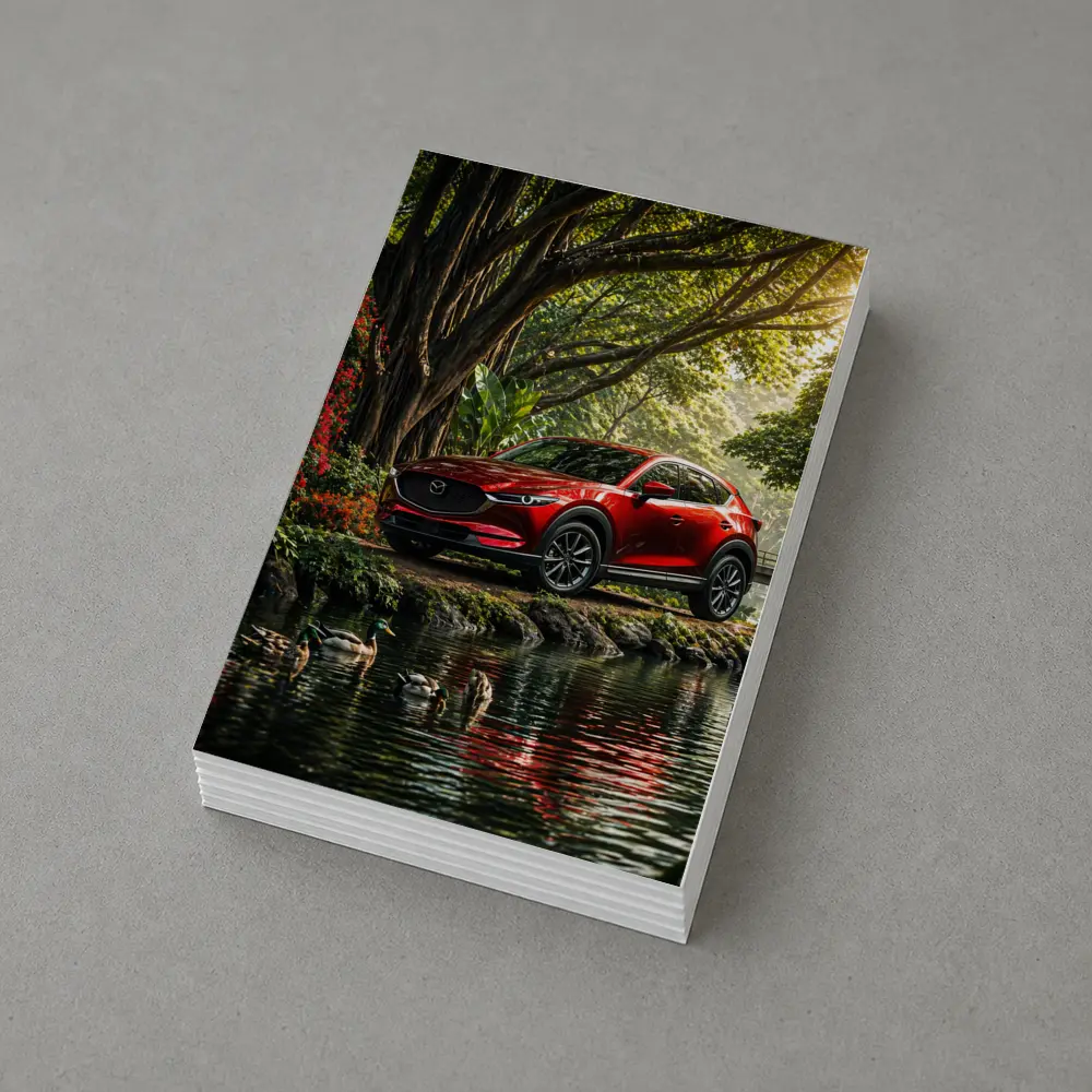 Mazda CX5 Red SUV By River – Postcards