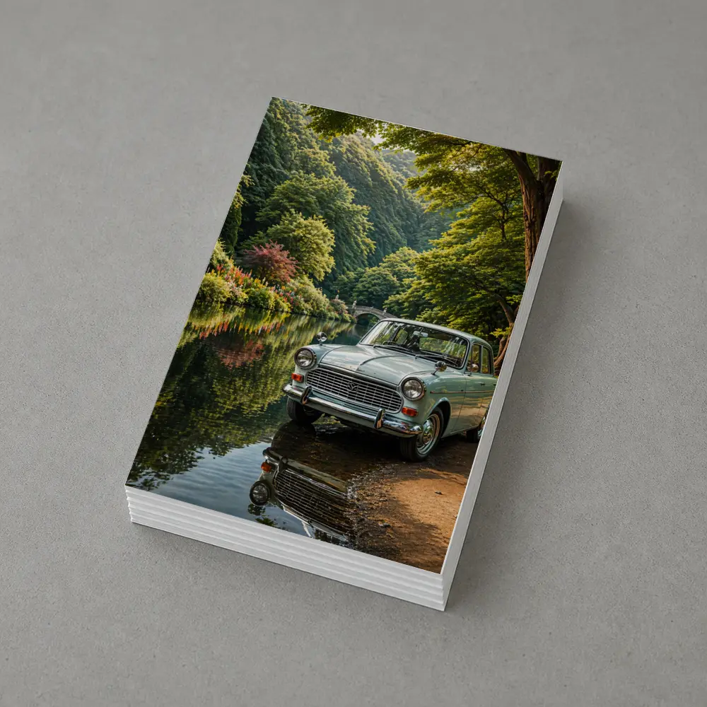 Mazda Classic Car By Scenic River – Postcards