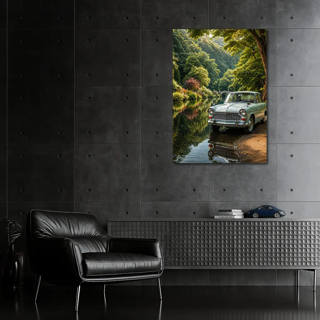 Mazda Classic Car By Scenic River – Wall Art