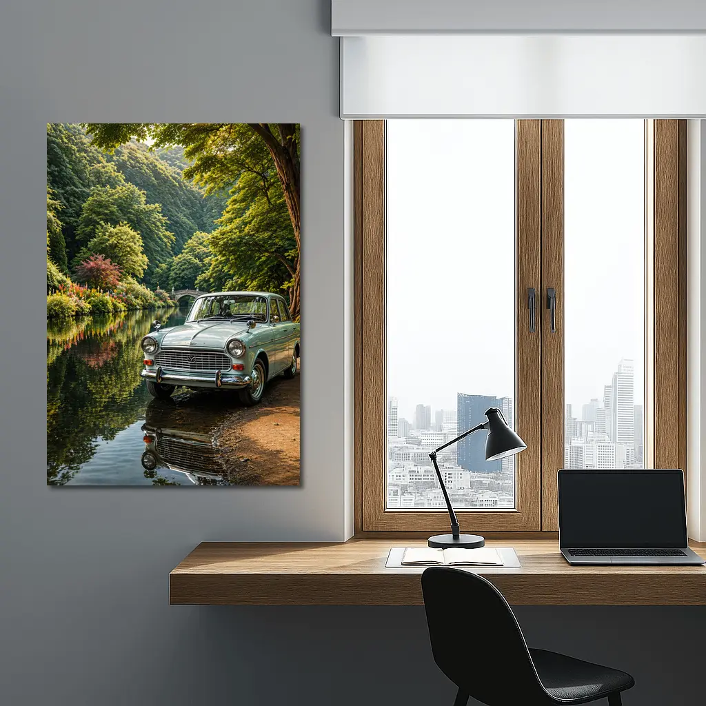 Mazda Classic Car By Scenic River – Wall Art