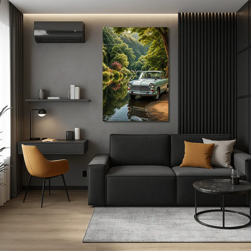 Mazda Classic Car By Scenic River – Wall Art