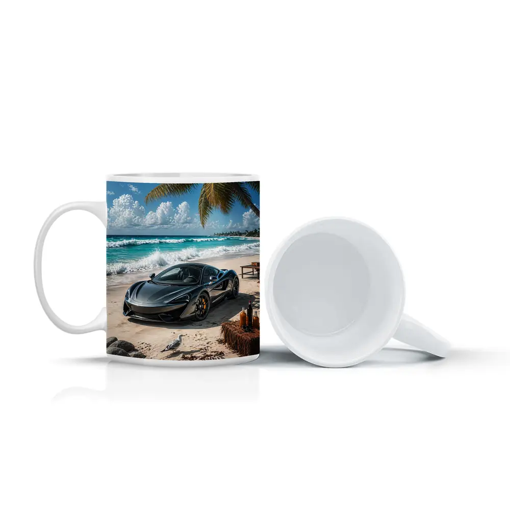 McLaren 570S Parked On Tropical Beach – Mugs