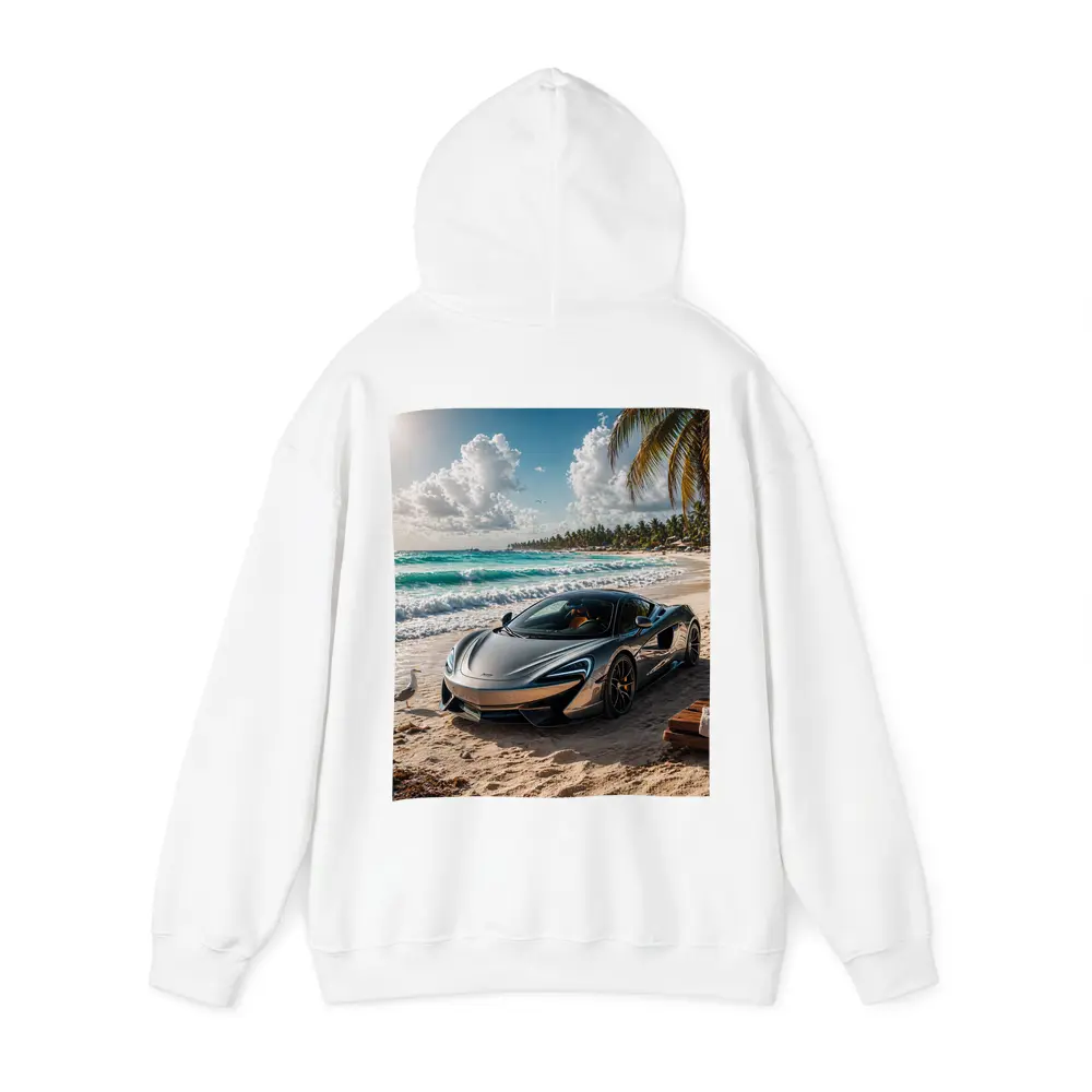 McLaren 570S Parked on Tropical Beach – Hoodies
