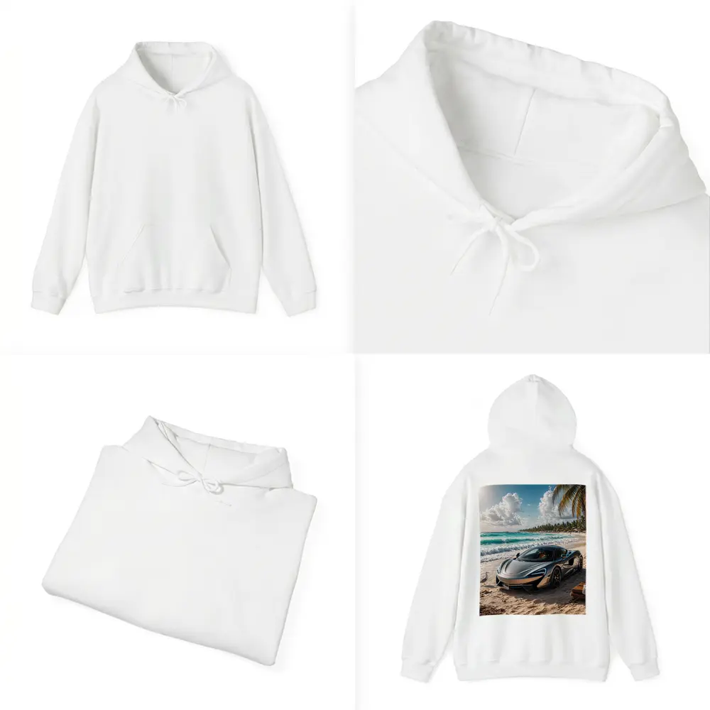 McLaren 570S Parked on Tropical Beach – Hoodies