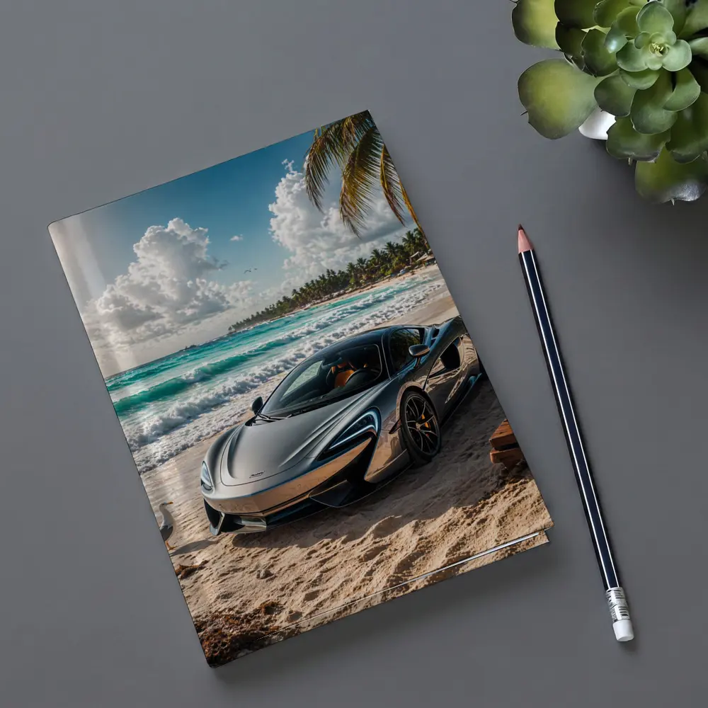 McLaren 570S Parked on Tropical Beach – Notebooks