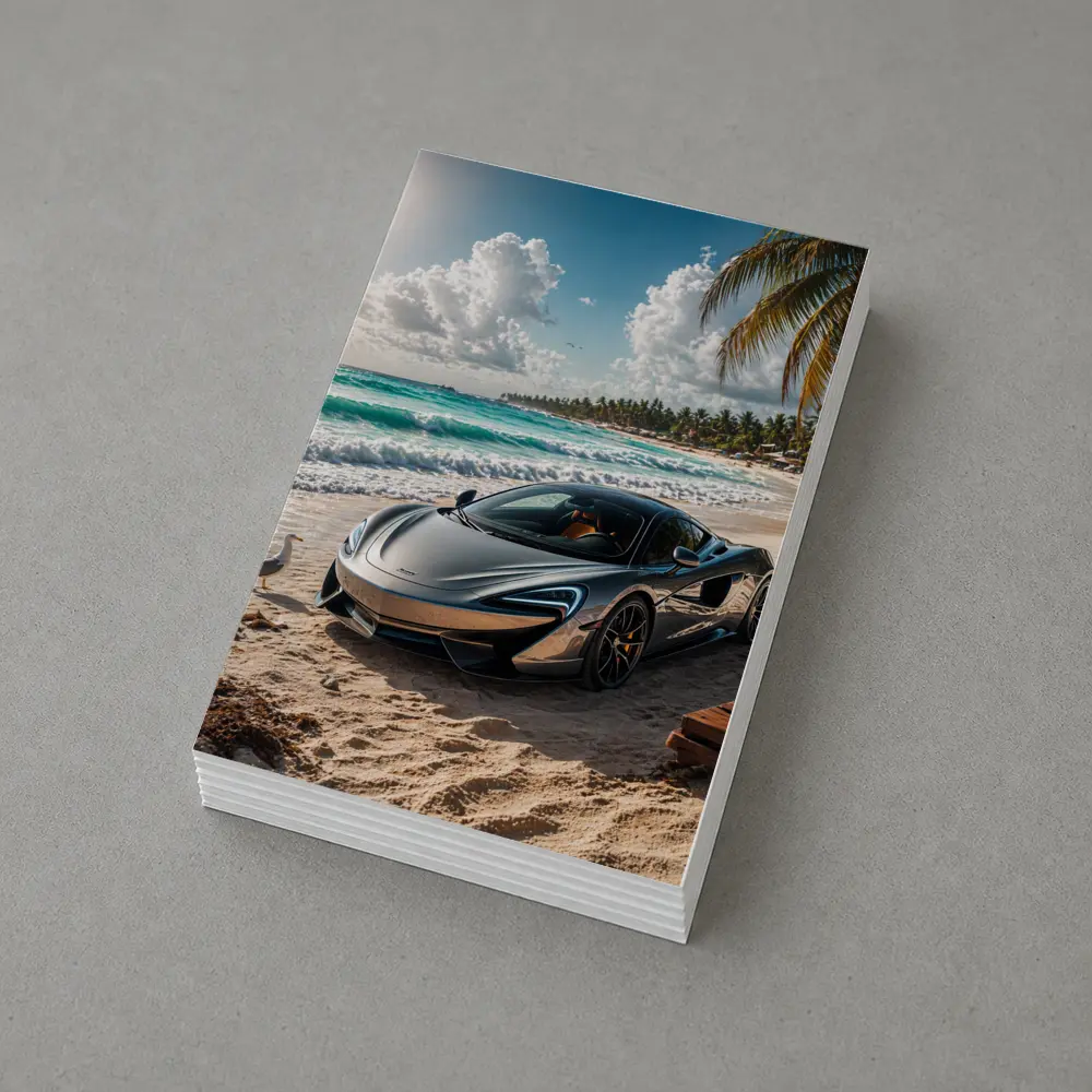 McLaren 570S Parked on Tropical Beach – Postcards