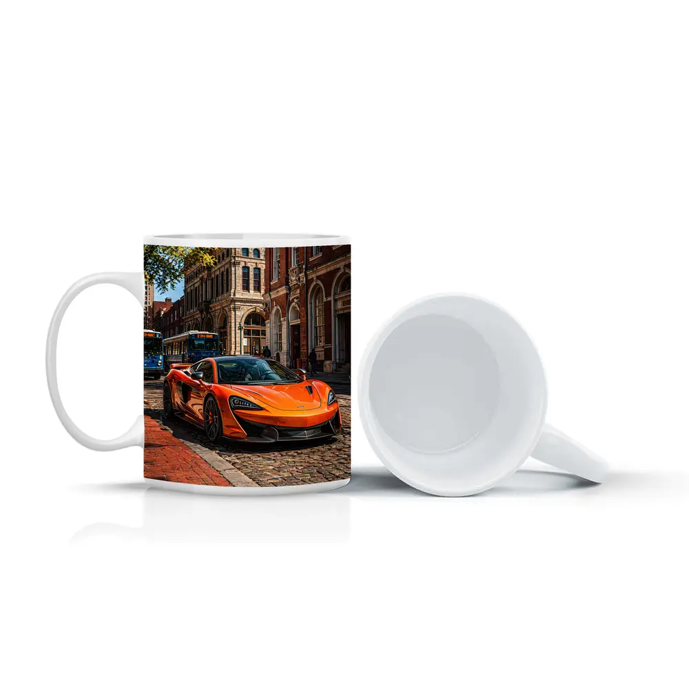 McLaren 570S Orange Supercar City Street – Mugs