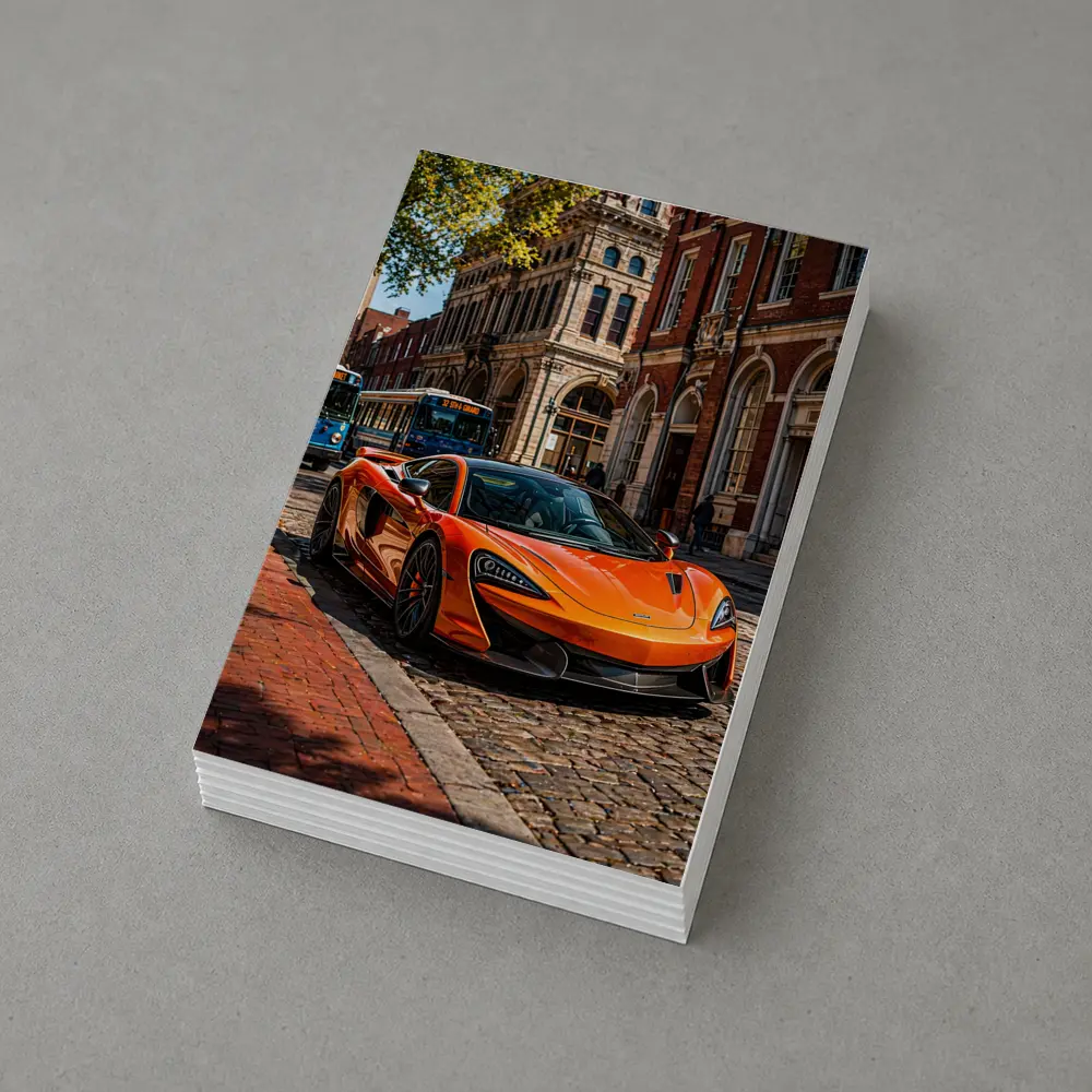 McLaren 570S Orange Supercar City Street – Postcards