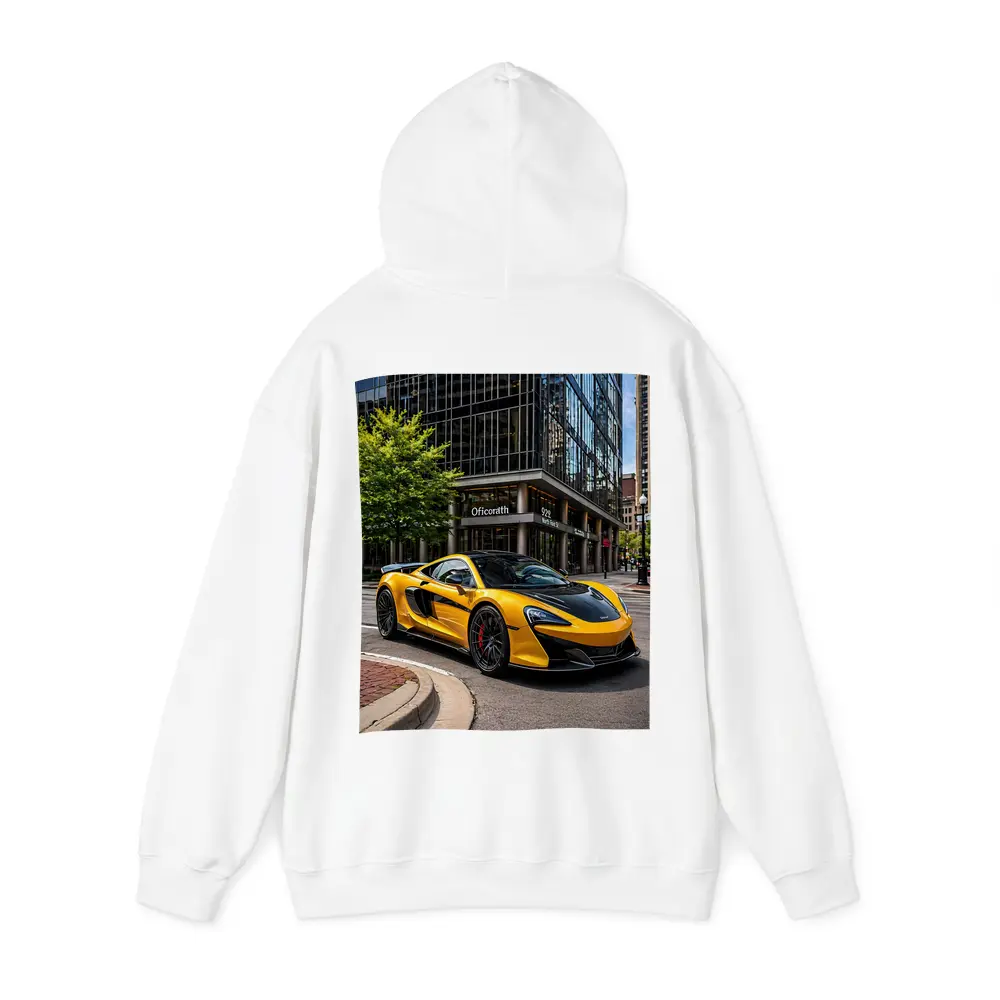 McLaren 600LT Yellow Supercar City Street – Hoodies