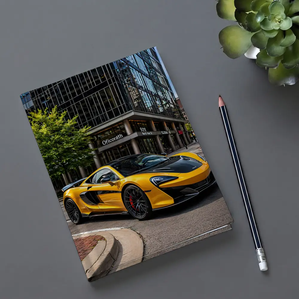 McLaren 600LT Yellow Supercar City Street – Notebooks