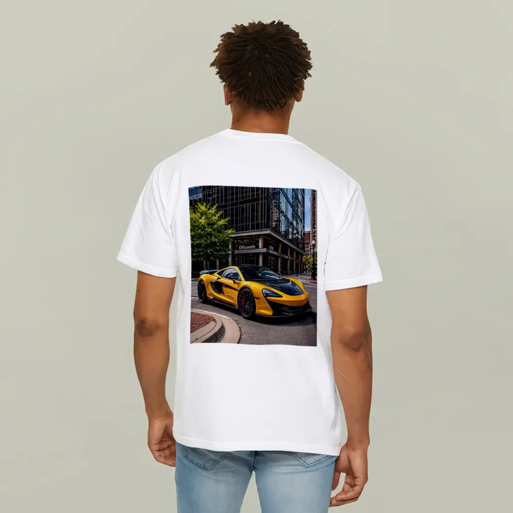 McLaren 600LT Yellow Supercar City Street – T-Shirts