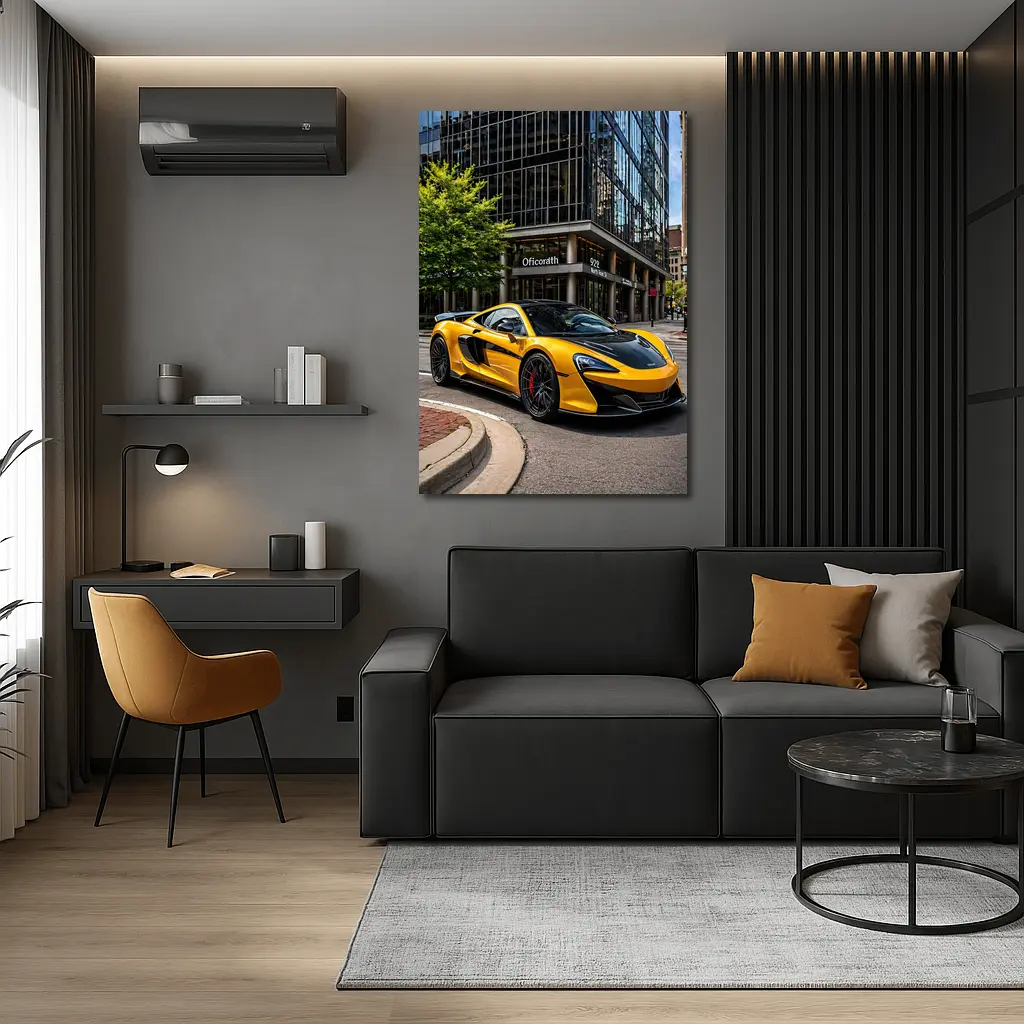 McLaren 600LT Yellow Supercar City Street – Wall Art