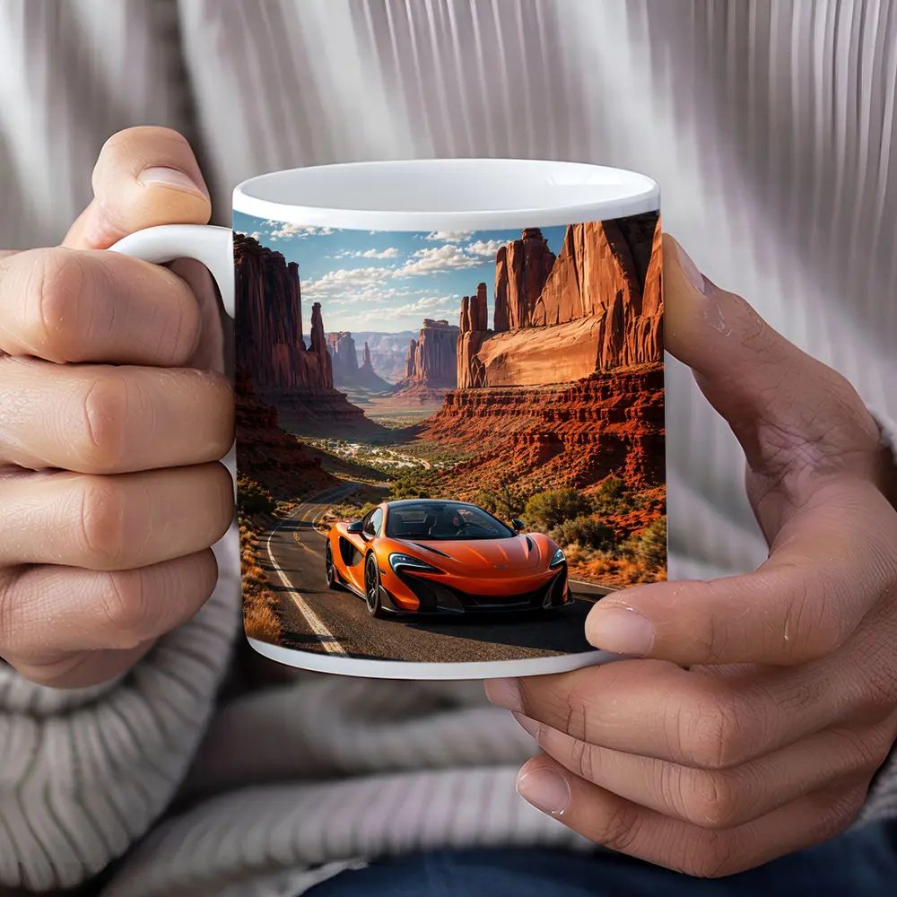 McLaren 650S Orange Canyon Desert Road – Mugs